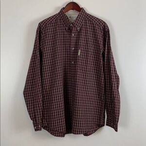 Columbia Burgundy Plaid Long Sleeve Shirt Medium